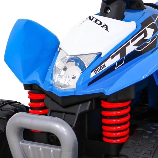 Čtyřkolka Honda 250X TRX s baterií + klakson + LED + eko kůže – Modrá