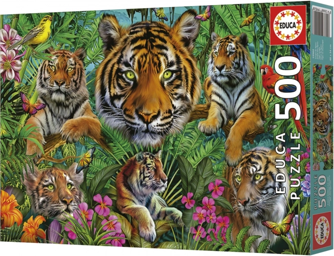 EDUCA Puzzle Tygři v džungli 500 dílků