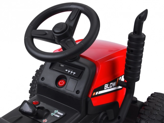 Dětský traktor s přívěsem na dálkové ovládání – Červená