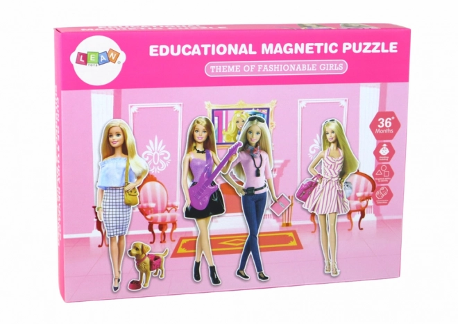 Sada vzdělávacích magnetických puzzle s motivem panenky