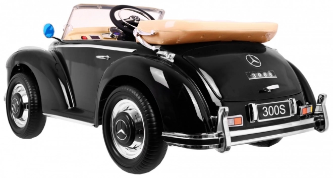 Mercedes Benz 300S Retro pro děti Lak černá + dálkové ovládání + EVA + pomalý start + LED MP3