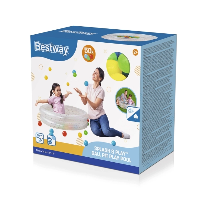 Nafukovací bazének s míčky 91 x 20 cm Bestway – S růžovými puntíky