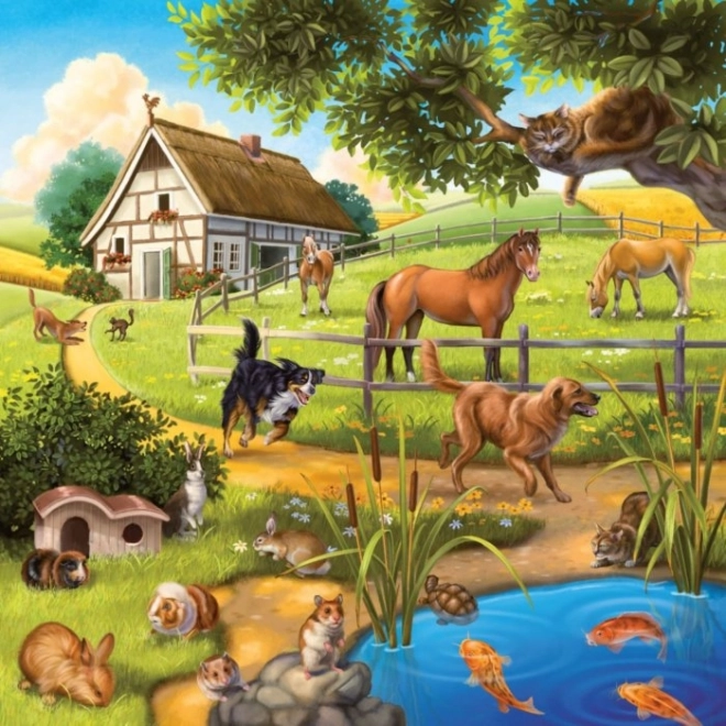 Ravensburger puzzle Zvířata v lese, ZOO a na statku