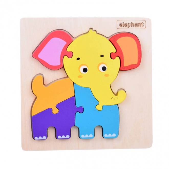 Dřevěné vzdělávací puzzle slon
