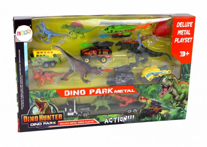 Velký dinosauří set s vrtulníkem a vozidly