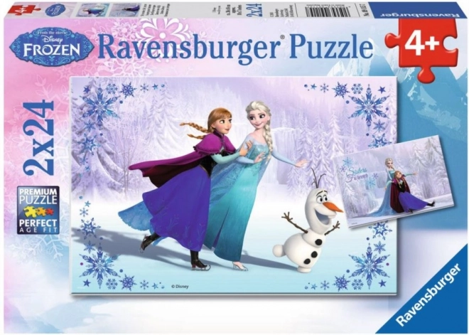 Puzzle 2x24 kousků Ledové království Sestry navždy