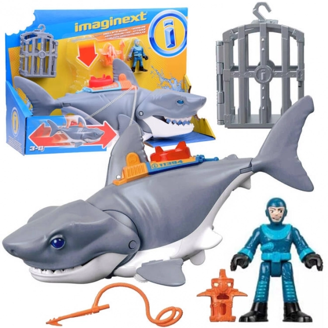 Mega útočný žralok Imaginext s pohyblivou čelistí