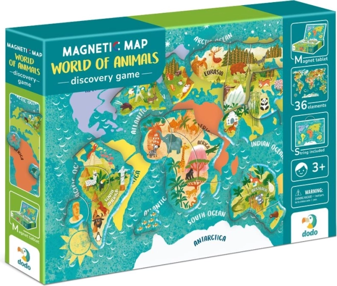 Dodo magnetická mapa světa se zvířaty