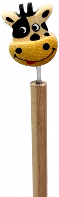 Dřevěná tužka s hlavou krávy
