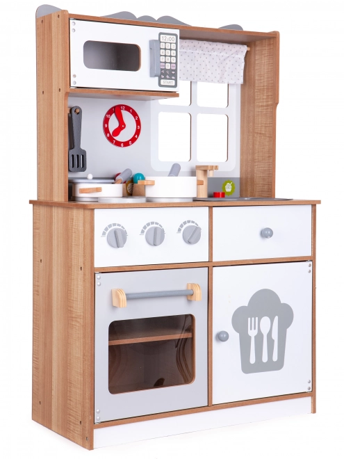Dřevěná dětská kuchyňka s příslušenstvím Ecotoys