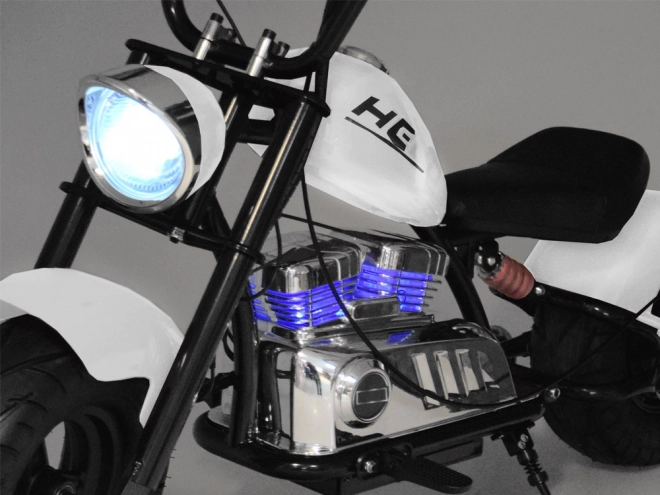 Elektrický motorka Chopper na baterii pro děti – Bílá