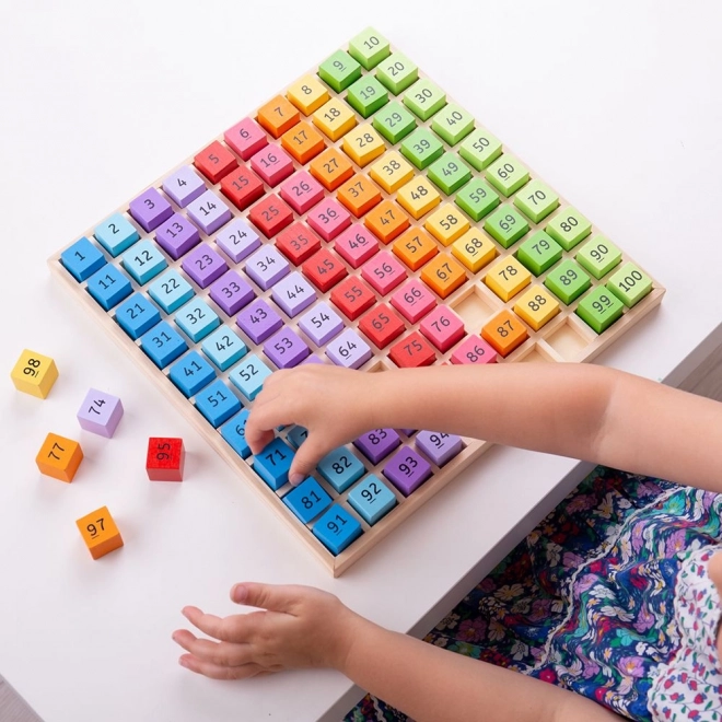 Edukativní hračka Bigjigs Toys – Dřevěná čísla v zásobníku