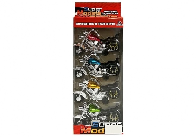 Sada motocyklů s natahovacím mechanismem, 4 kusy