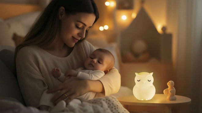 Silikonová LED noční lampa s hudbou - Králíček