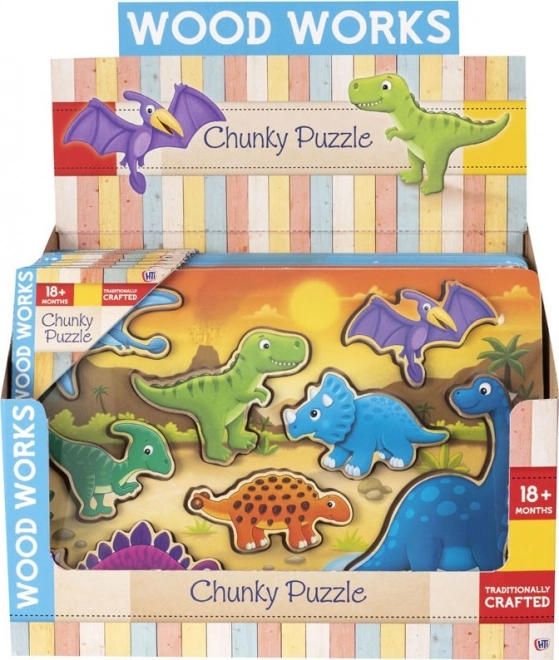 Dřevěná vkládačka dinosauři
