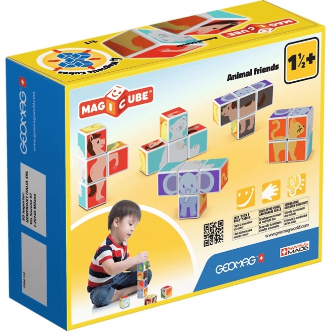 GEOMAG Magnetické kostky Magicube Veselá zvířátka