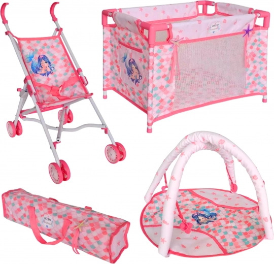 Skládací kočárek a cestovní postýlka