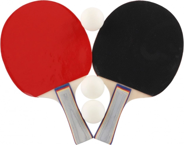 Sada na stolní tenis: 2 pálky + 3 míčky v pouzdru