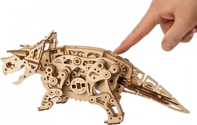 Ugears 3D dřevěné mechanické puzzle Triceratops
