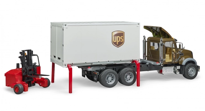 Bruder nákladní auto Mack UPS s vysokozdvižným vozíkem
