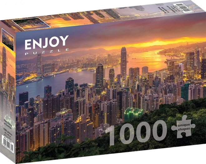 Užijte si puzzle Hongkong za úsvitu 1000 dílků