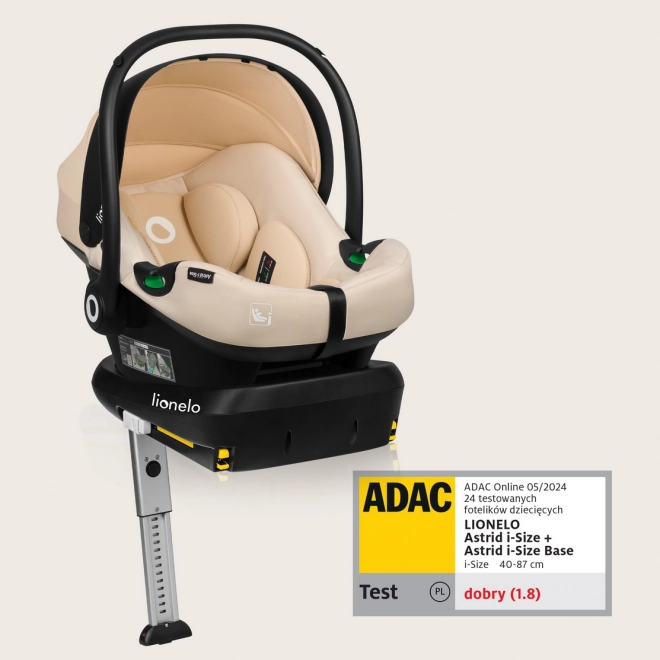 Lionelo autosedačka Astrid i-Size 40-87 cm, béžový písek