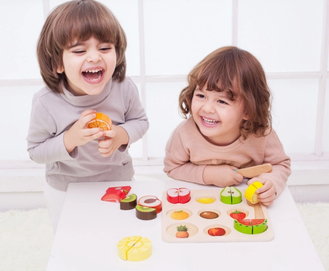 Klasické Svět Dřevěné Ovoce na Krájení Montessori Sada