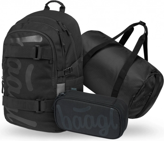 Set Baagl: Batoh, Penál a Sportovní Taška Černá