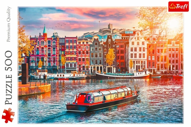 Realistický motiv amsterdamských kanálů