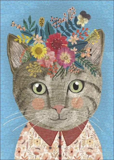 Puzzle HEYE Floral Friends: Krásná kočička 1000 dílků
