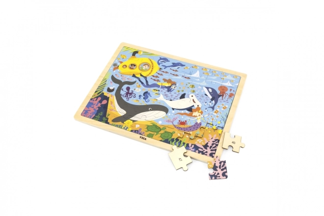 Dřevěné puzzle 48 dílků - mořský život