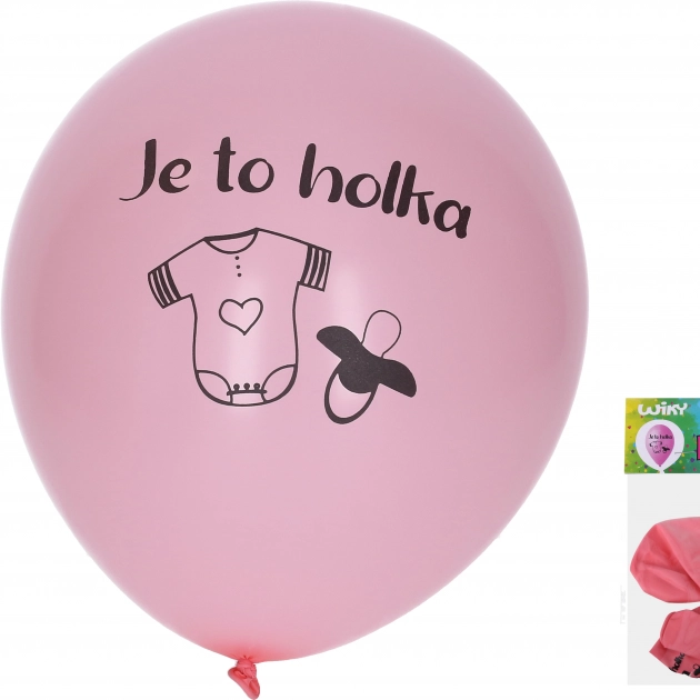 Nafukovací balonky 30 cm – sada 5 ks, Je to holka
