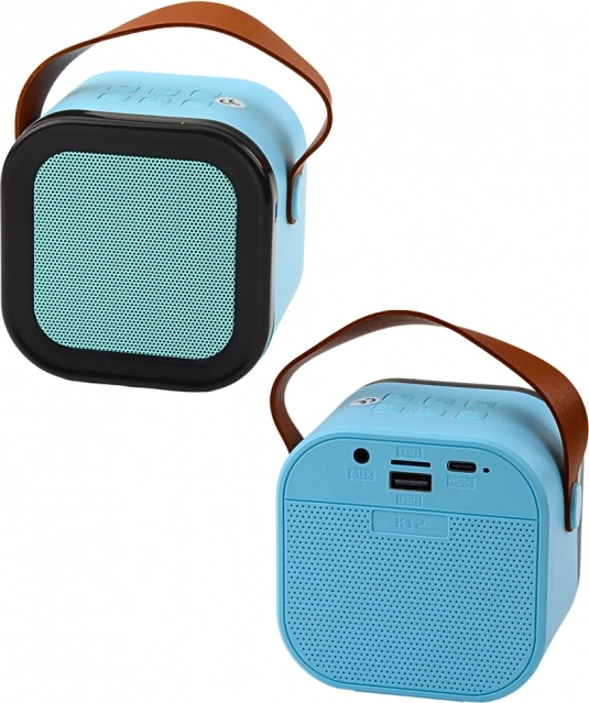 Bezdrátový karaoke reproduktor s mikrofonem K12 RGB Bluetooth modrý