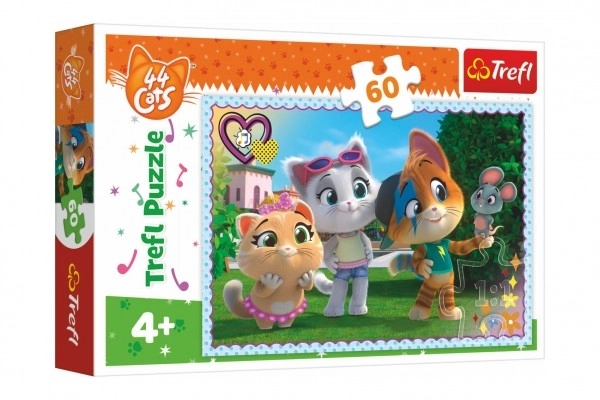 Puzzle 60 dílků Hravé chvíle s přáteli 44 koček