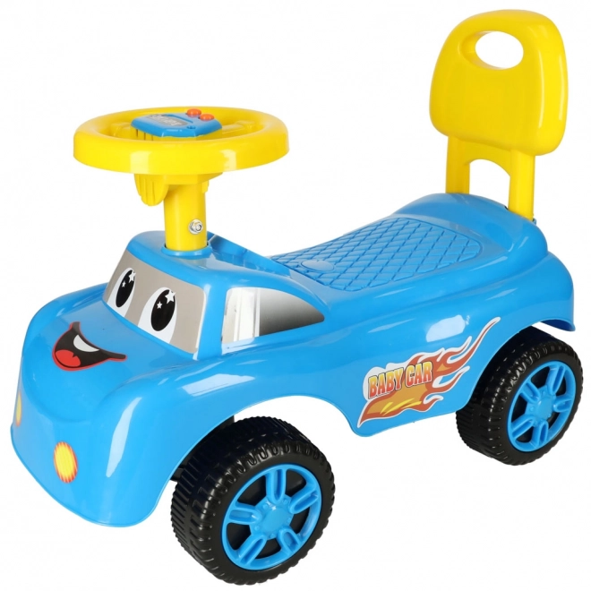 Usměvavé chodítko auto s klaksonem modré