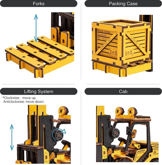 RoboTime dřevěné 3D puzzle - Vysokozdvižný vozík