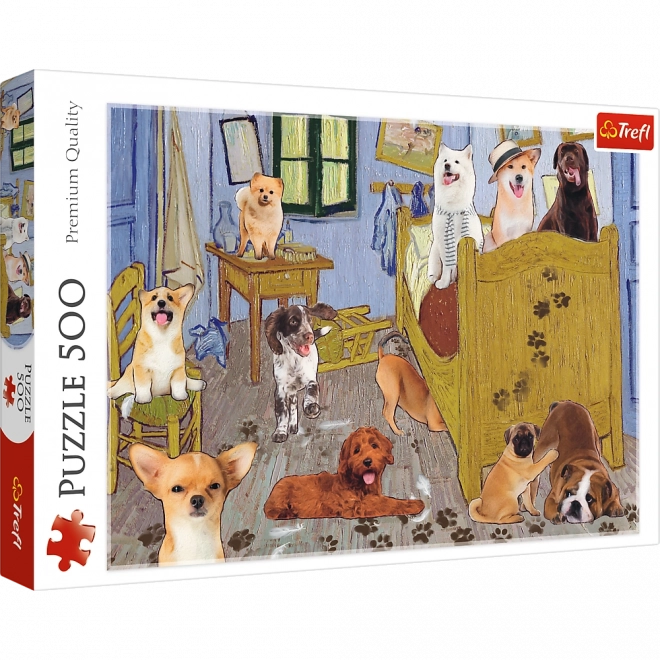 Puzzle 500 dílků – Pokoj VAN GOGHA: Psí revoluce Trefl