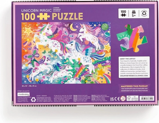 Puzzle Kouzelní jednorožci 100 dílků