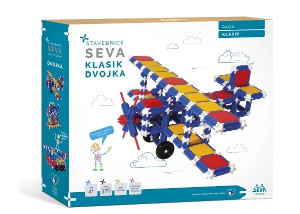 Stavebnice SEVA KLASIK Dvojka plast 366ks v krabici 36x33,5x5cm
