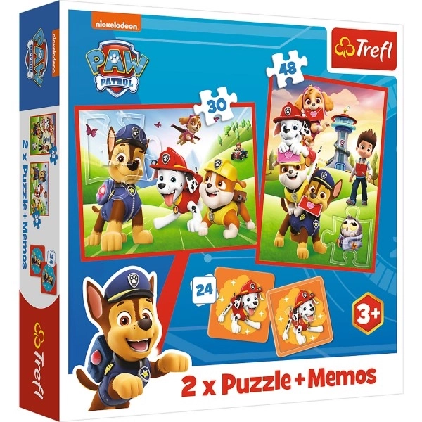 TREFL Sada 3v1 Tlapková patrola v akci (2x puzzle + pexeso)