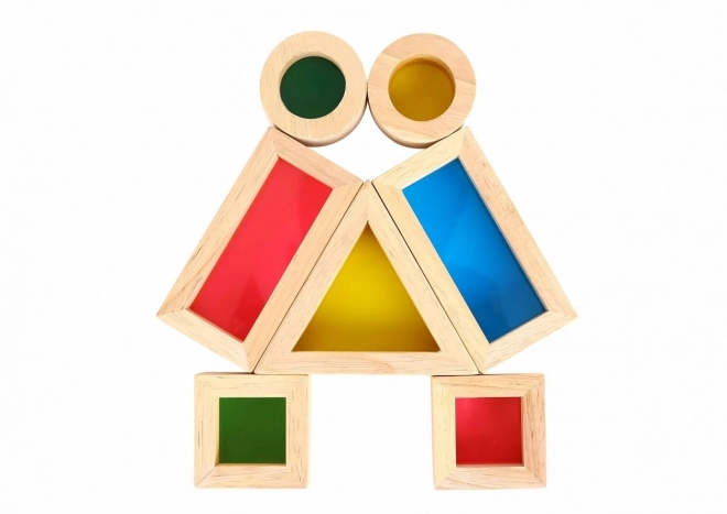 Dřevěné barevné zrcadlové kostky TOOKY TOY