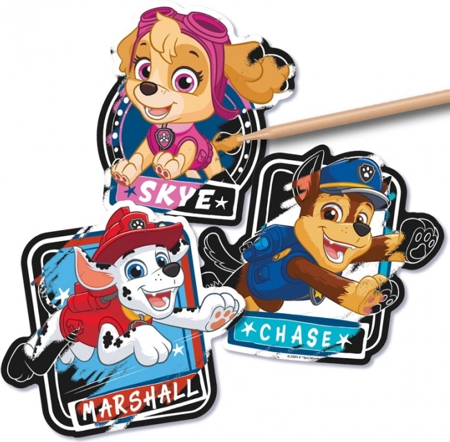 Kreativní set vyškrabávací samolepky Paw Patrol