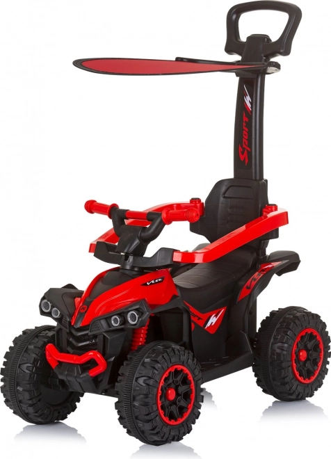 Chipolino odrážedlo s vodicí tyčí a stříškou ATV červené