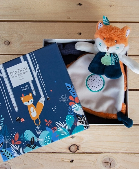Doudou Dárková sada Tiwipi - plyšová liška usínáček 23 cm