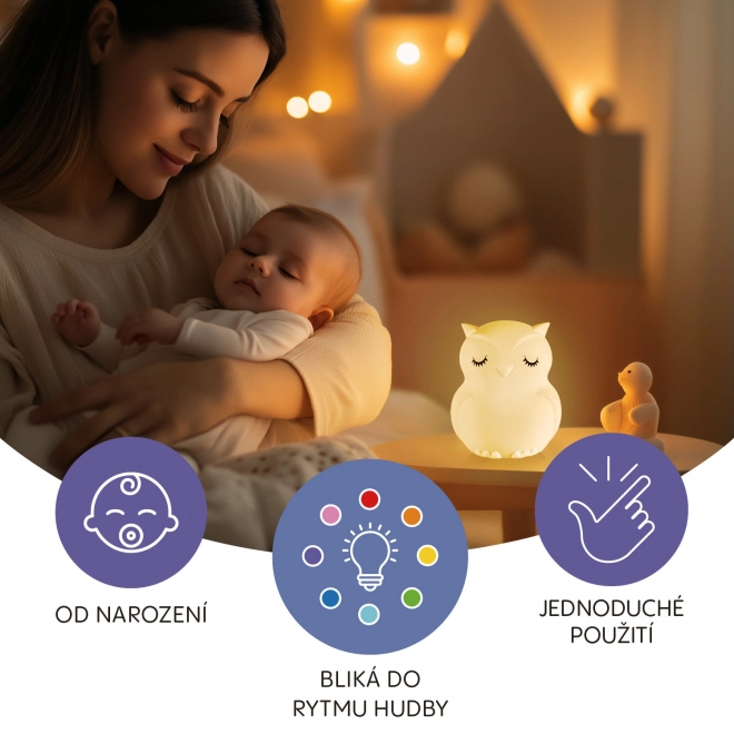 Silikonová LED noční lampa s hudbou - Králíček