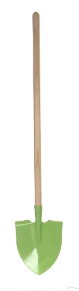 Rýč špičatý zelený s násadou kov/dřevo 80cm nářadí