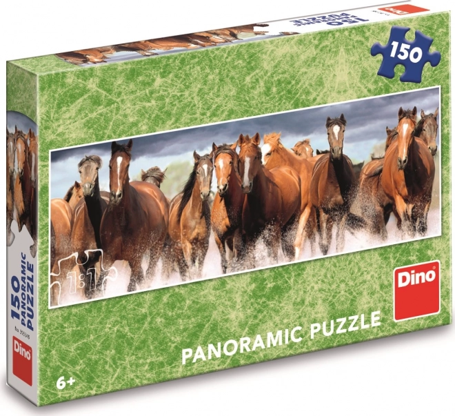 Puzzle Koně ve vodě - Panorama 150 dílků