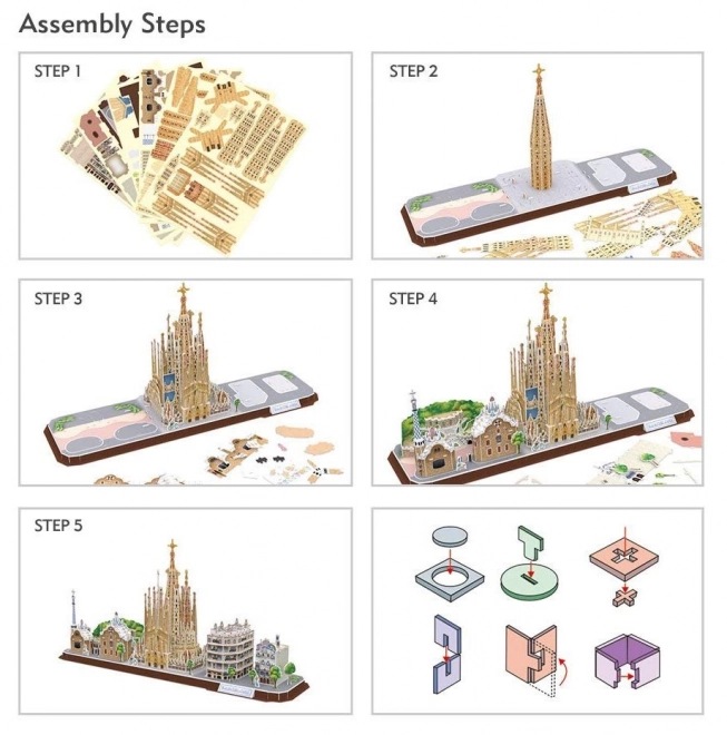 3D puzzle City Line Barcelona