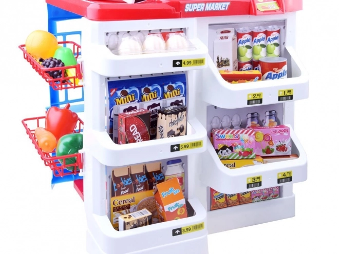 Dětský supermarket s pokladnou a skenerem