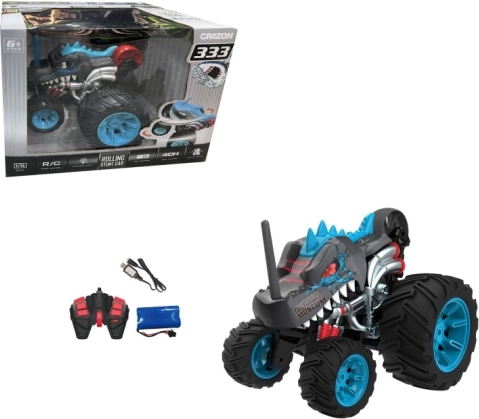 RC kaskadérské auto černé s pěti koly